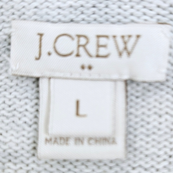 J. Crew Button Shoulder Striped Boatneck Sweater in Gray and Cream Size Large - Picture 10 of 12